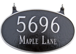 Two Sided Large Oval Hanging Montague Aluminum Address Plaque
